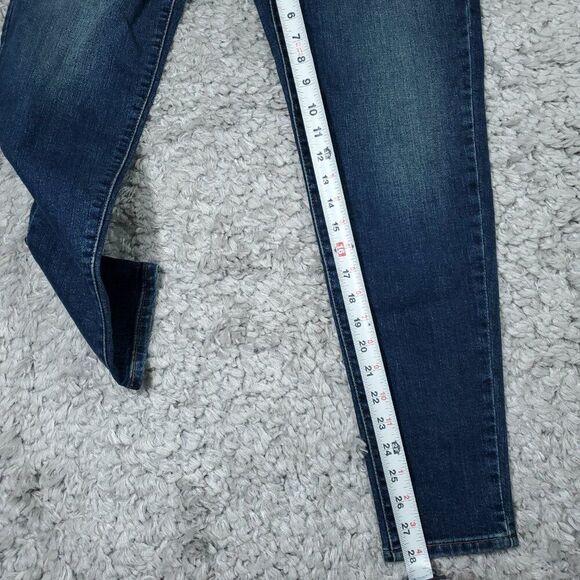 Levi's High Waisted Mom Jeans Tapered Stretch Size 24 x 29 Dark Wash Blue - Picture 8 of 11